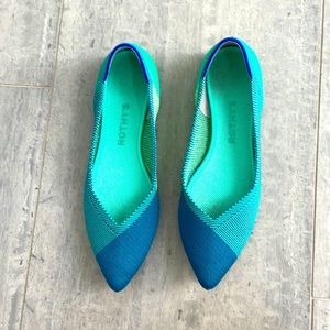 Rothy’s The Point Green Blue Pointed Toe Flats